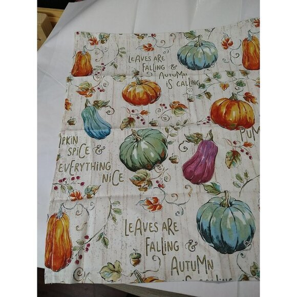 Pumpkin Fall Table 4 Pack Reusable Napkins Homemade 16"X 16" - Picture 1 of 7